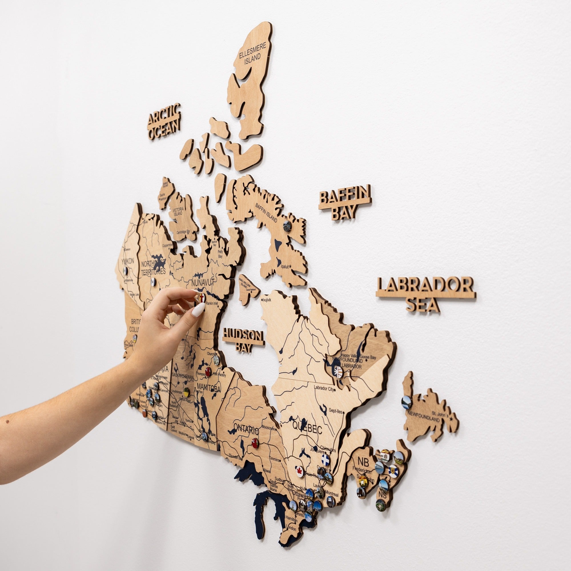 3D Wooden Map of Canada – Gold Wall Art Home Decor