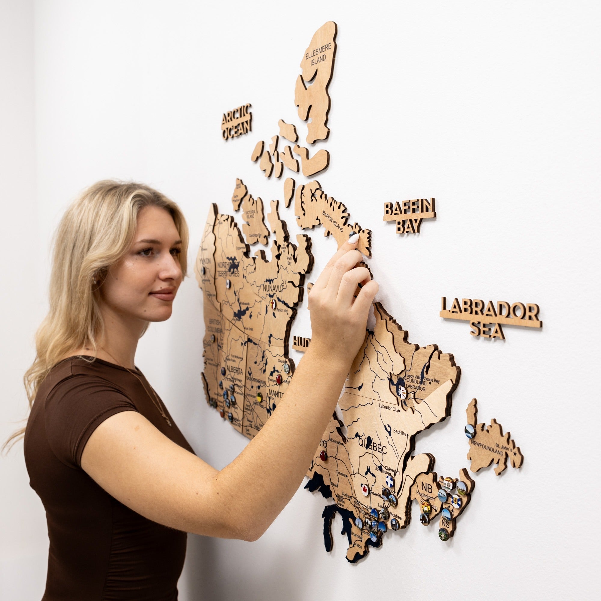 3D Wooden Map of Canada – Gold Wall Art Home Decor