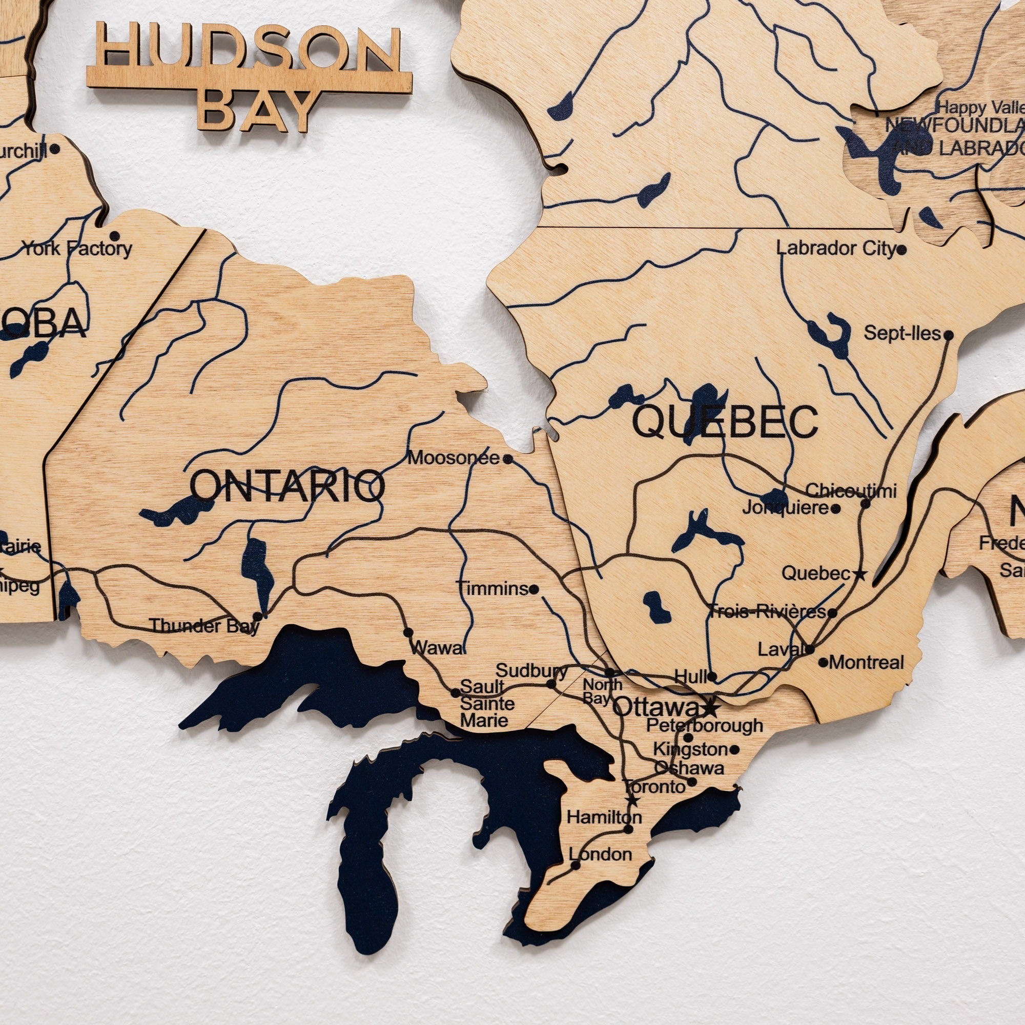 3D Wooden Map of Canada – Gold Wall Art Home Decor