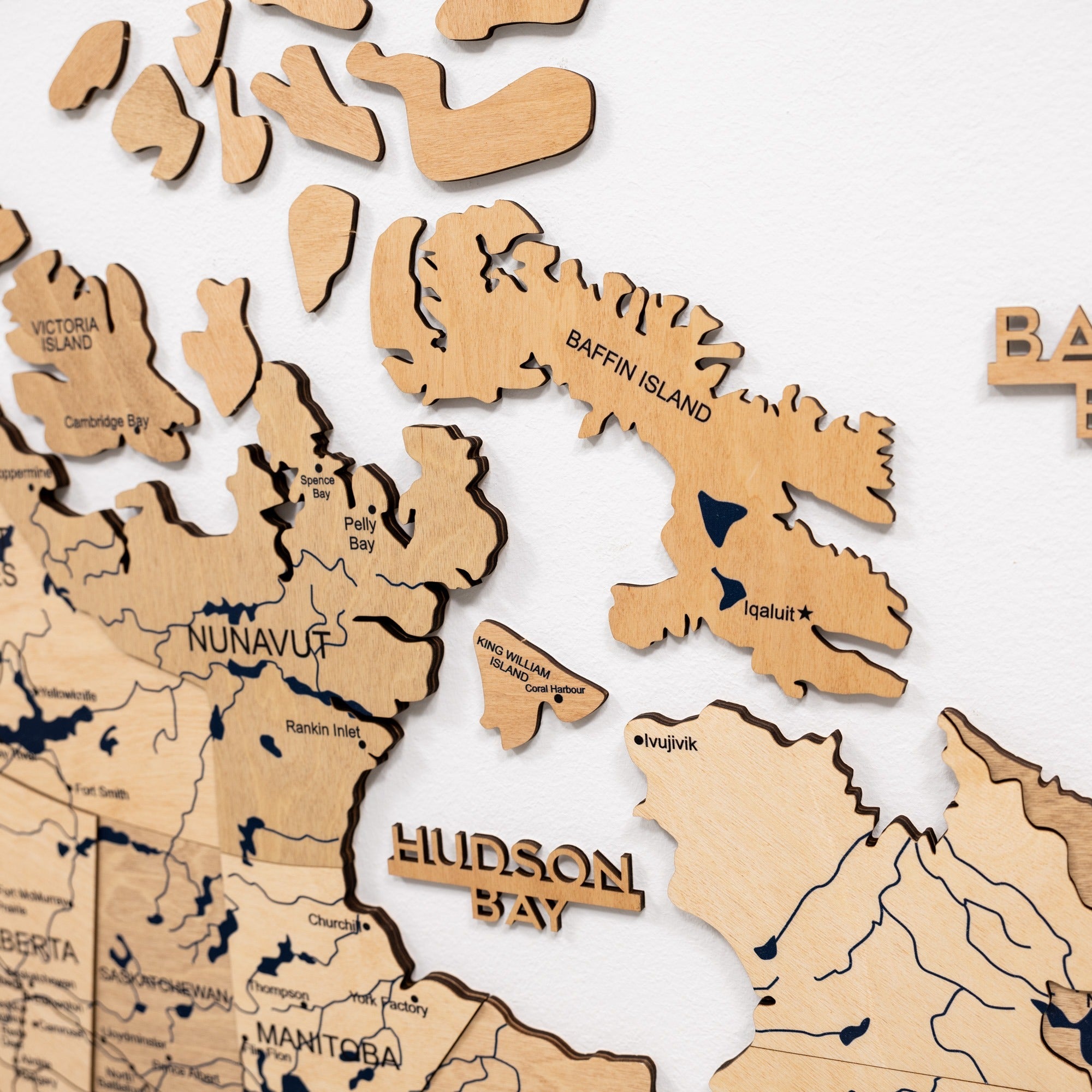 3D Wooden Map of Canada – Gold Wall Art Home Decor