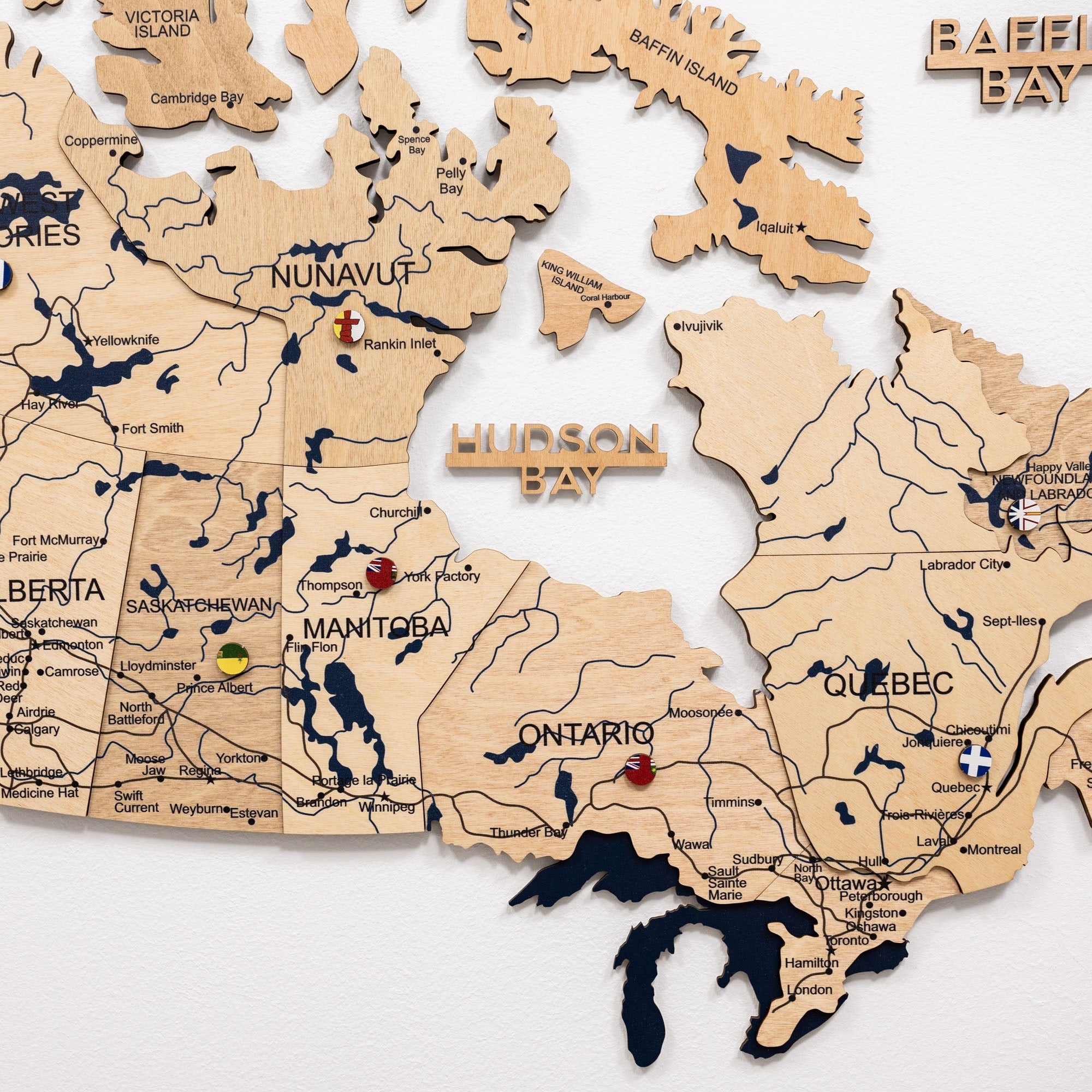 3D Wooden Map of Canada – Gold Wall Art Home Decor