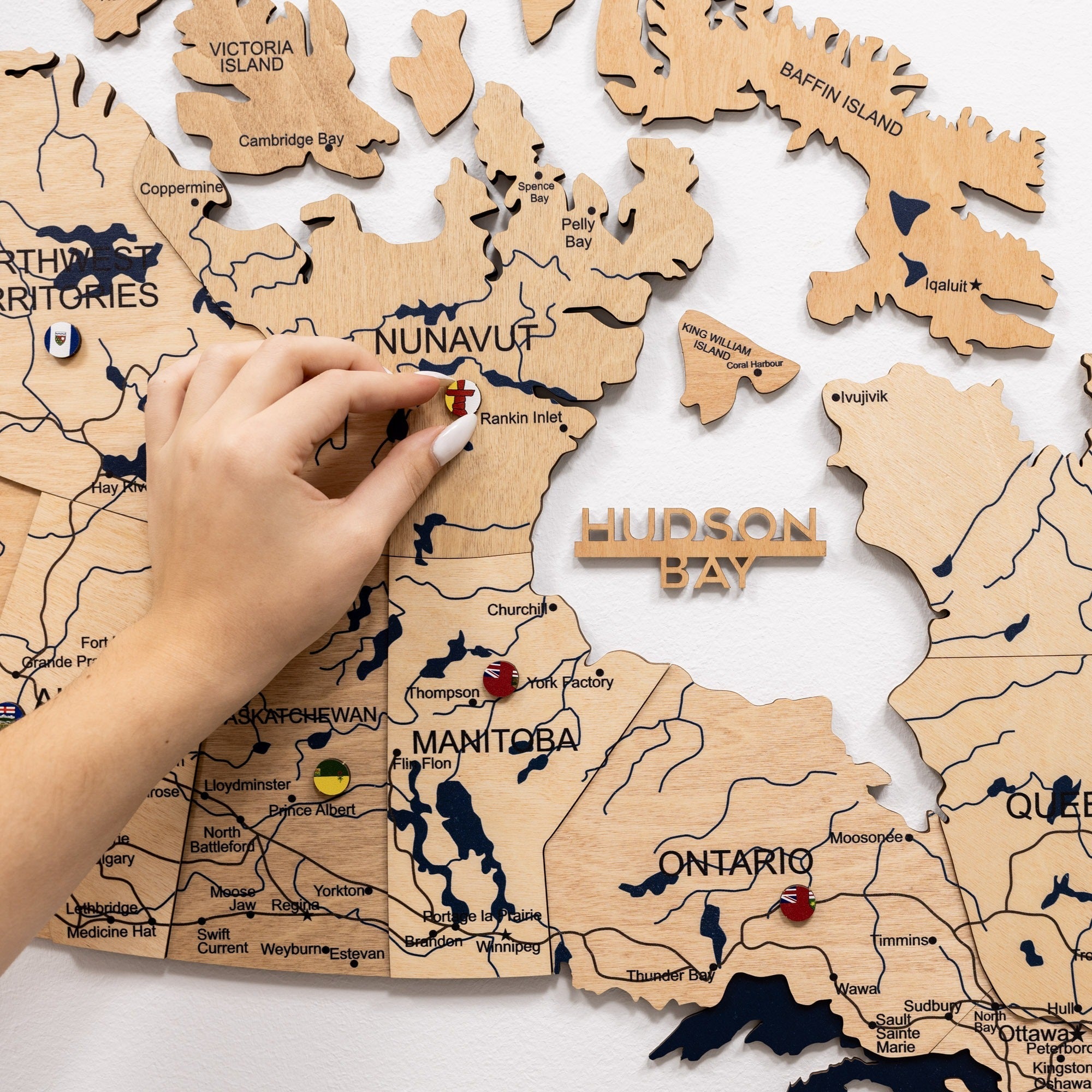 3D Wooden Map of Canada – Gold Wall Art Home Decor