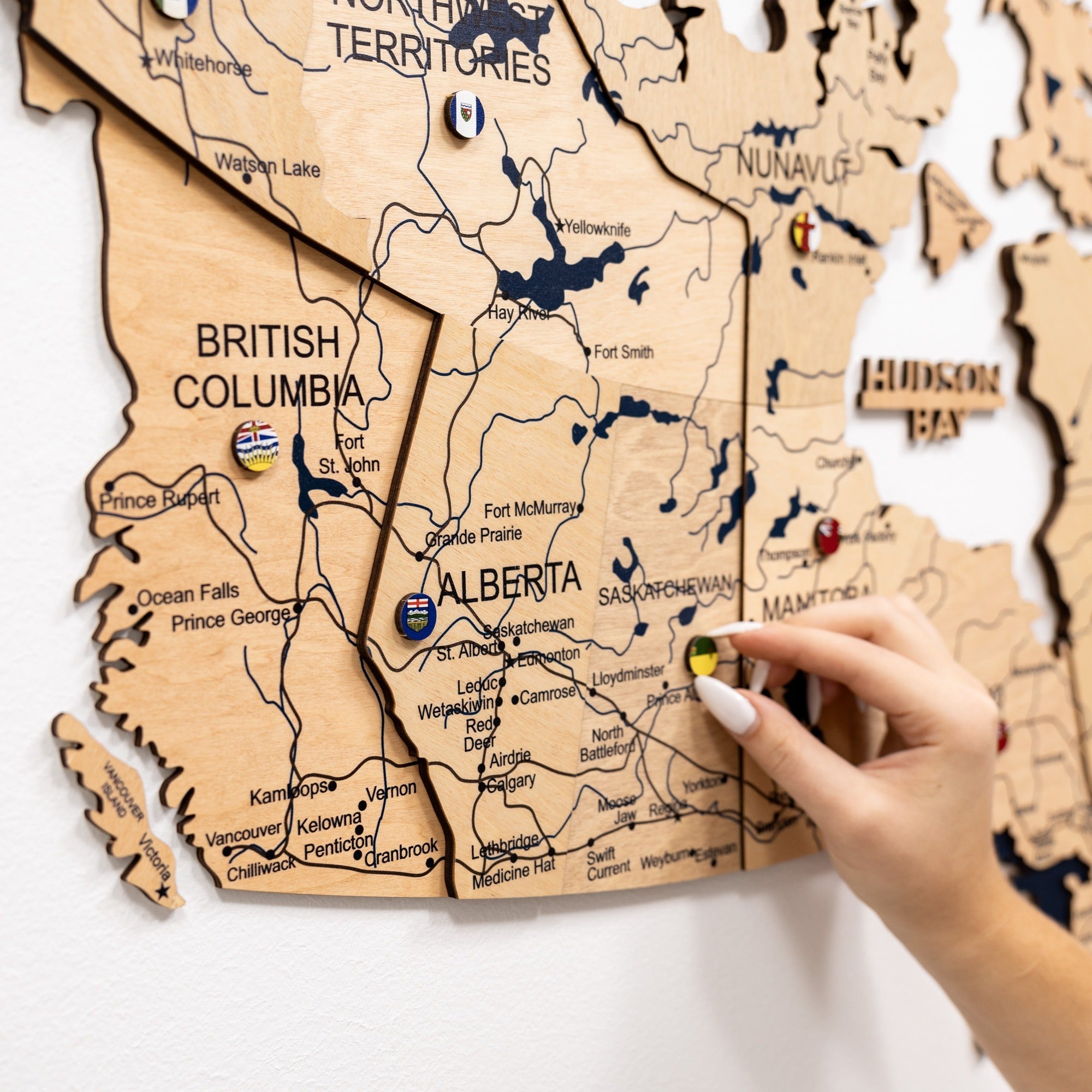 3D Wooden Map of Canada – Gold Wall Art Home Decor