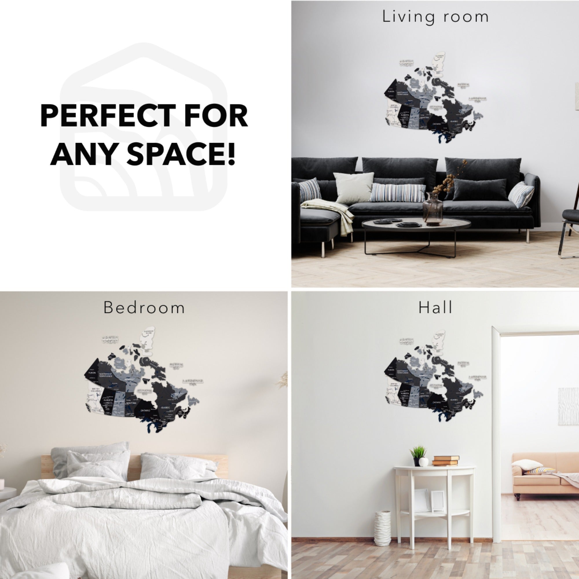 3D Wooden Map of Canada – Nordik Wall Art Decor