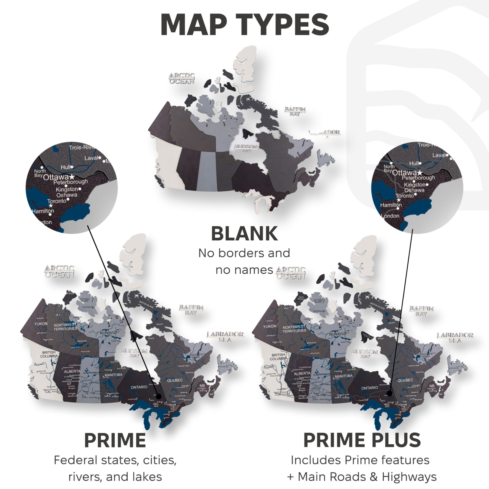3D Wooden Map of Canada – Nordik Wall Art Decor