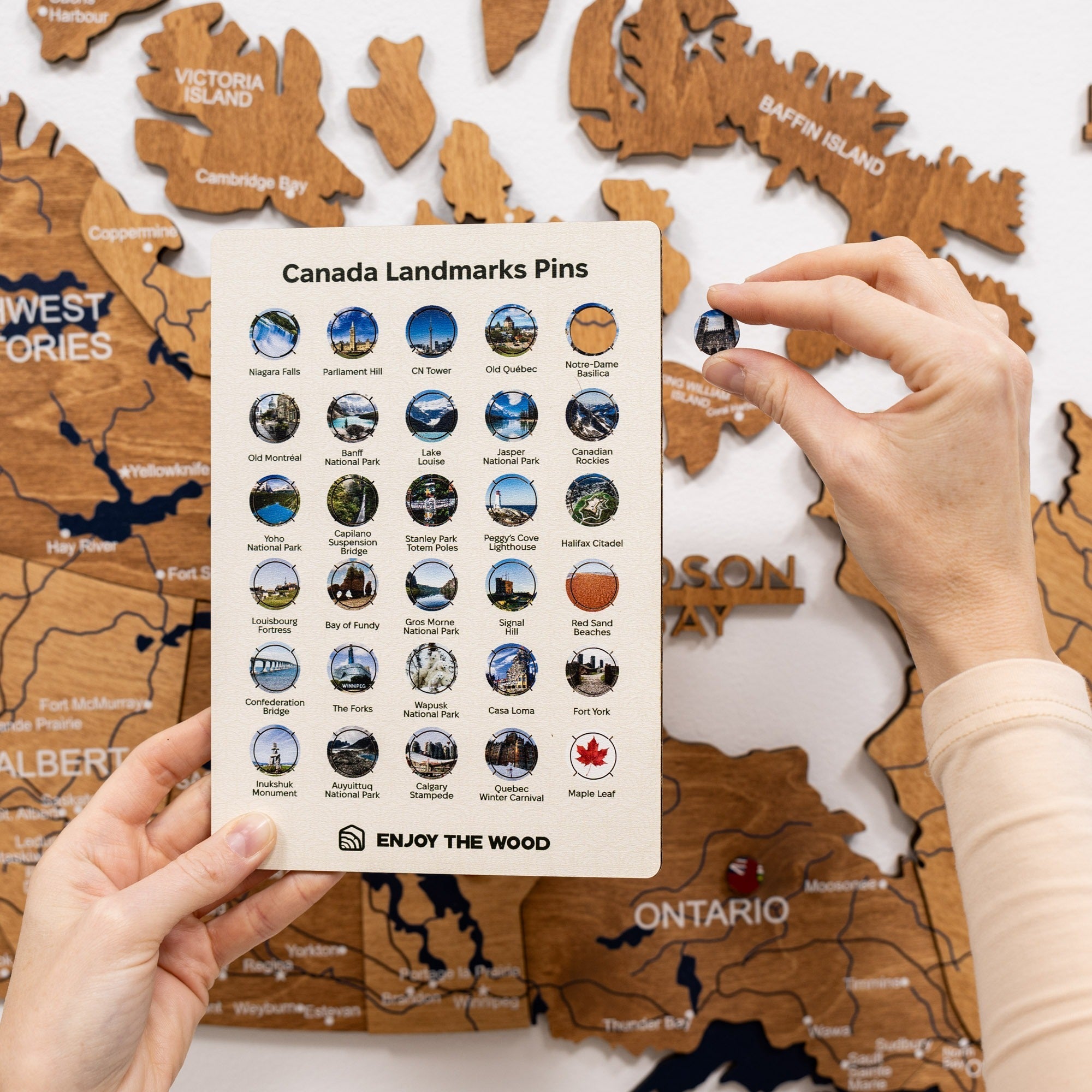 3D Wooden Map of Canada – Oak Finish Wall Art