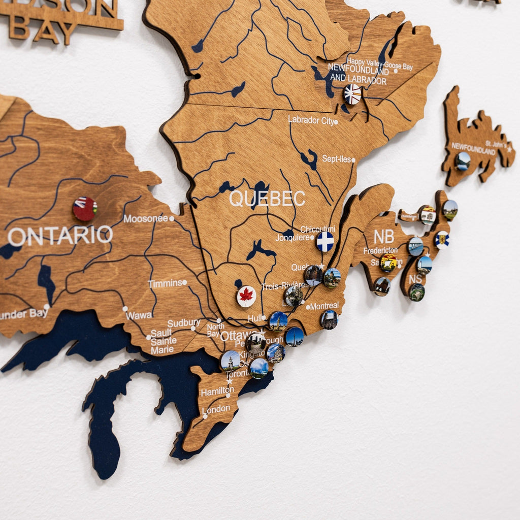 3D Wooden Map of Canada – Oak Finish Wall Art