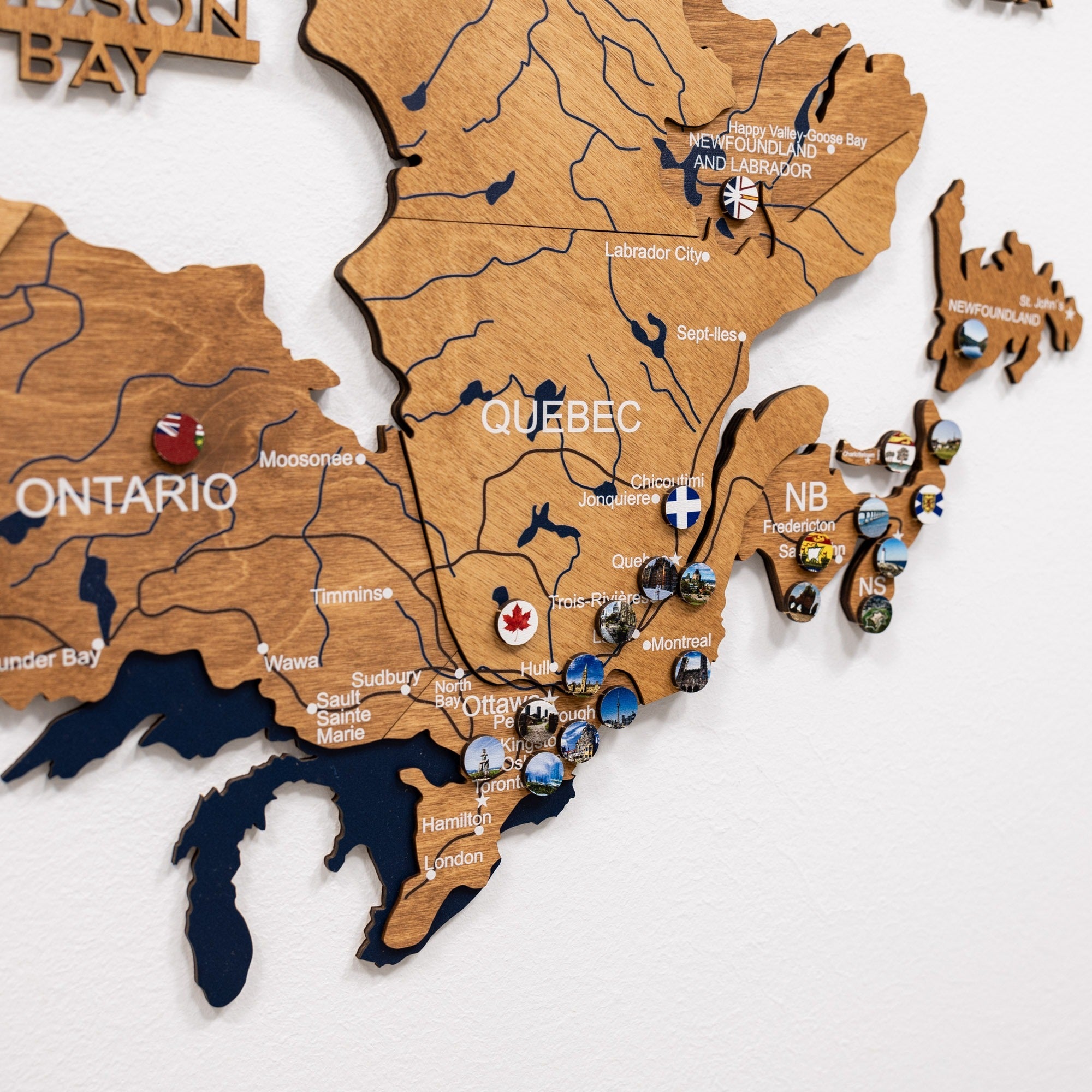 3D Wooden Map of Canada – Oak Finish Wall Art