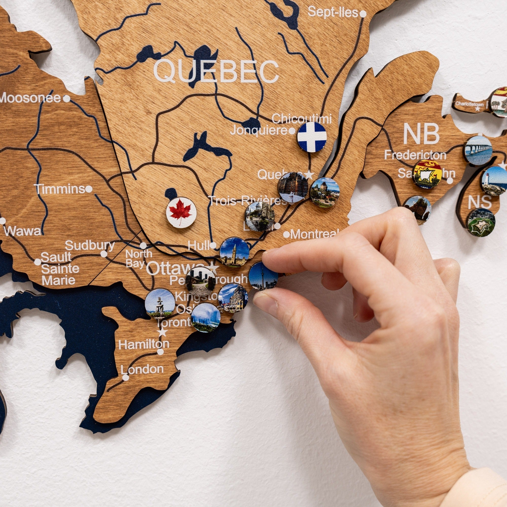 3D Wooden Map of Canada – Oak Finish Wall Art