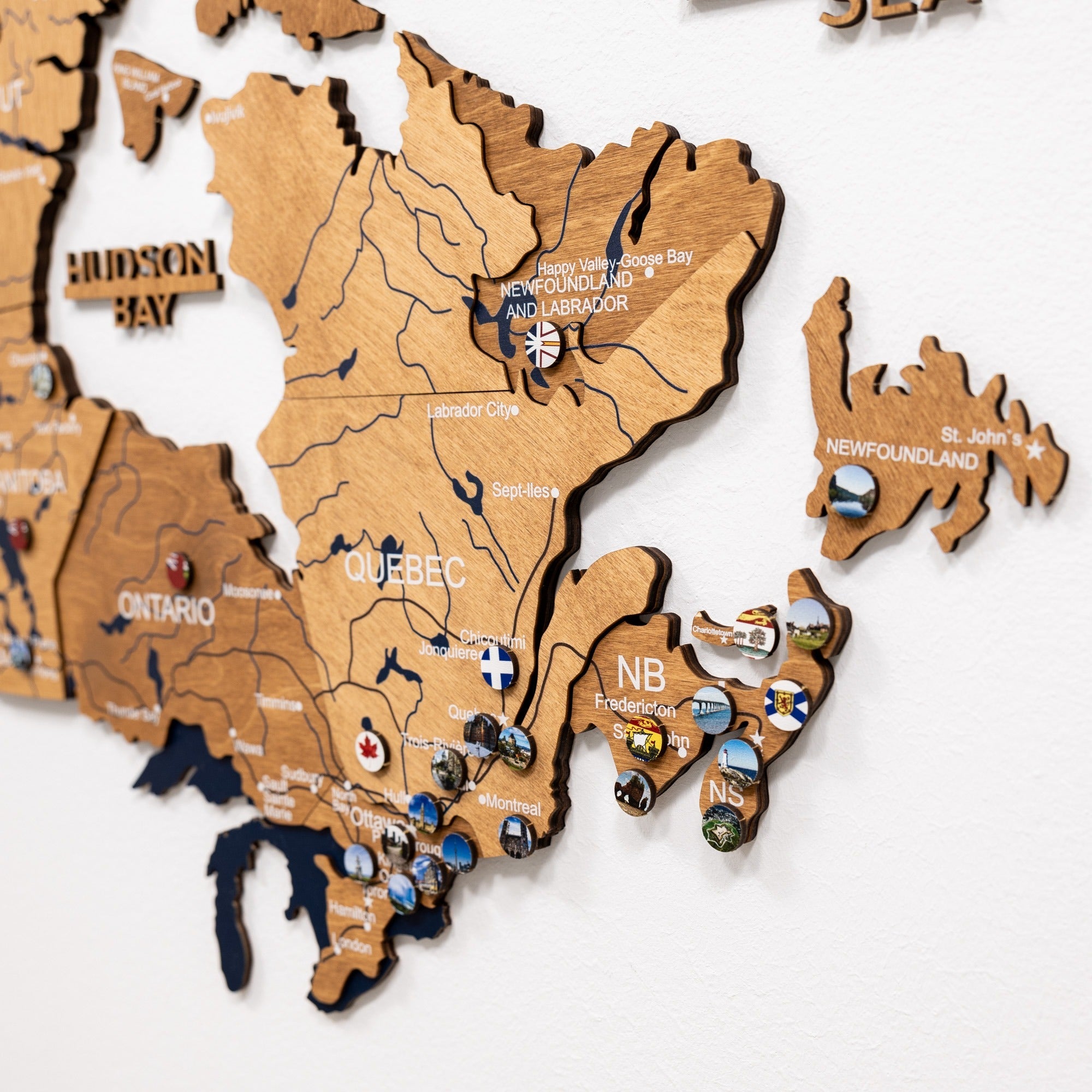 3D Wooden Map of Canada – Oak Finish Wall Art