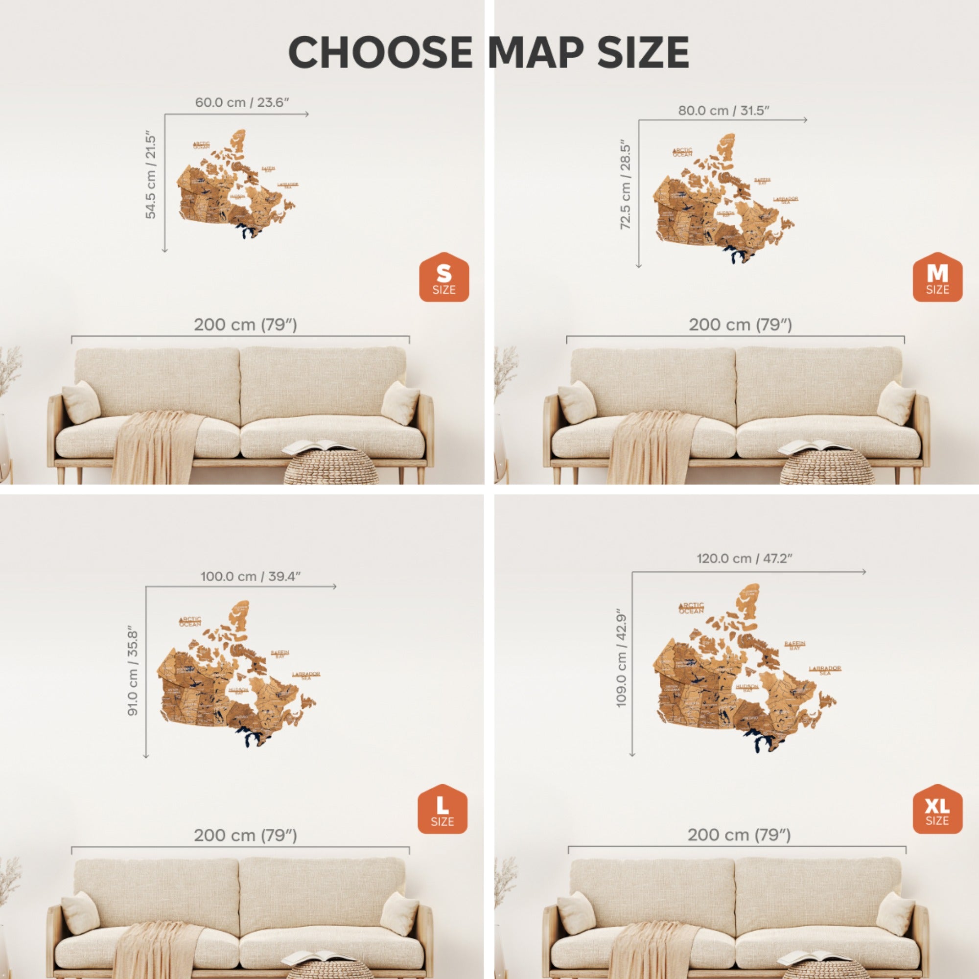 3D Wooden Map of Canada – Oak Finish Wall Art