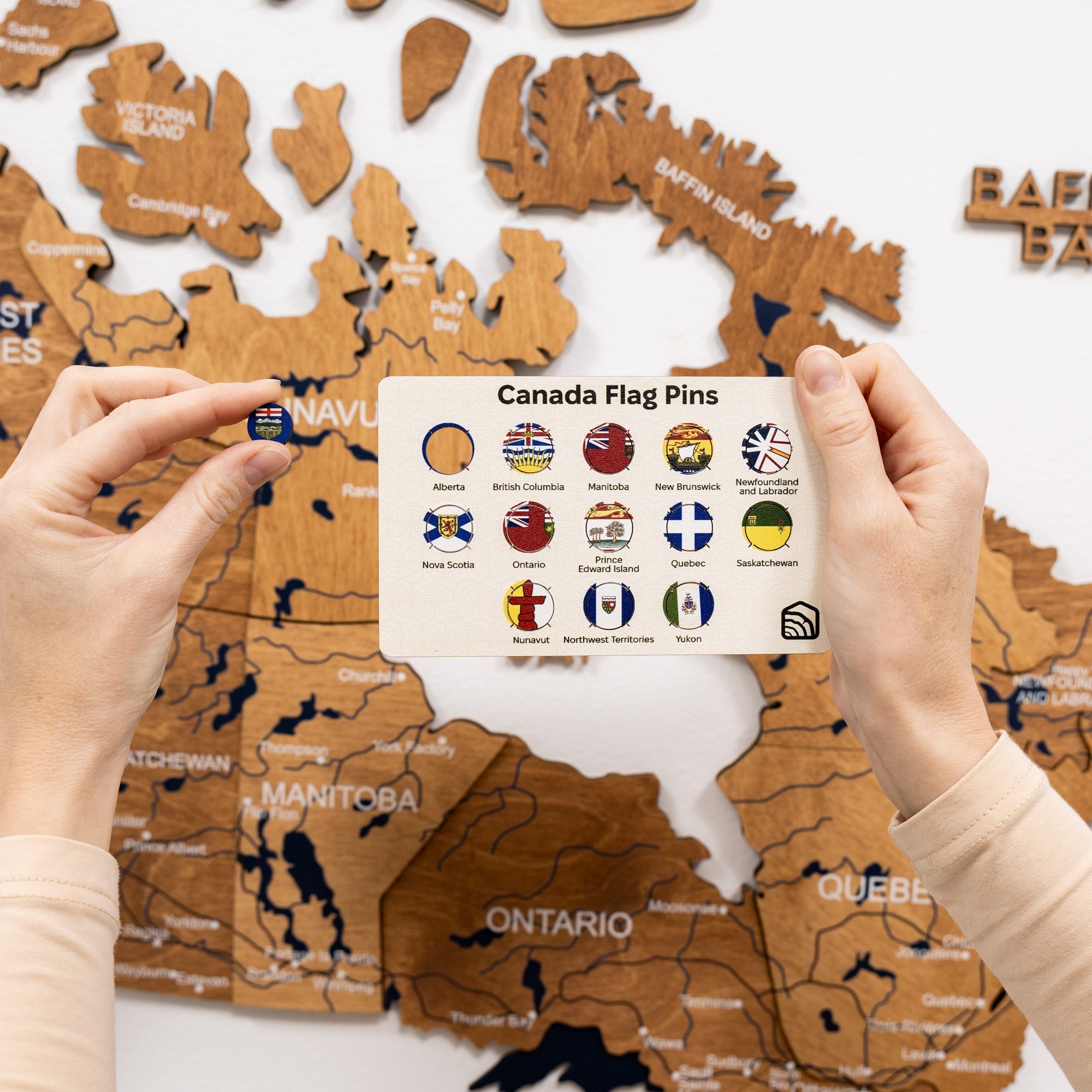 3D Wooden Map of Canada – Oak Finish Wall Art