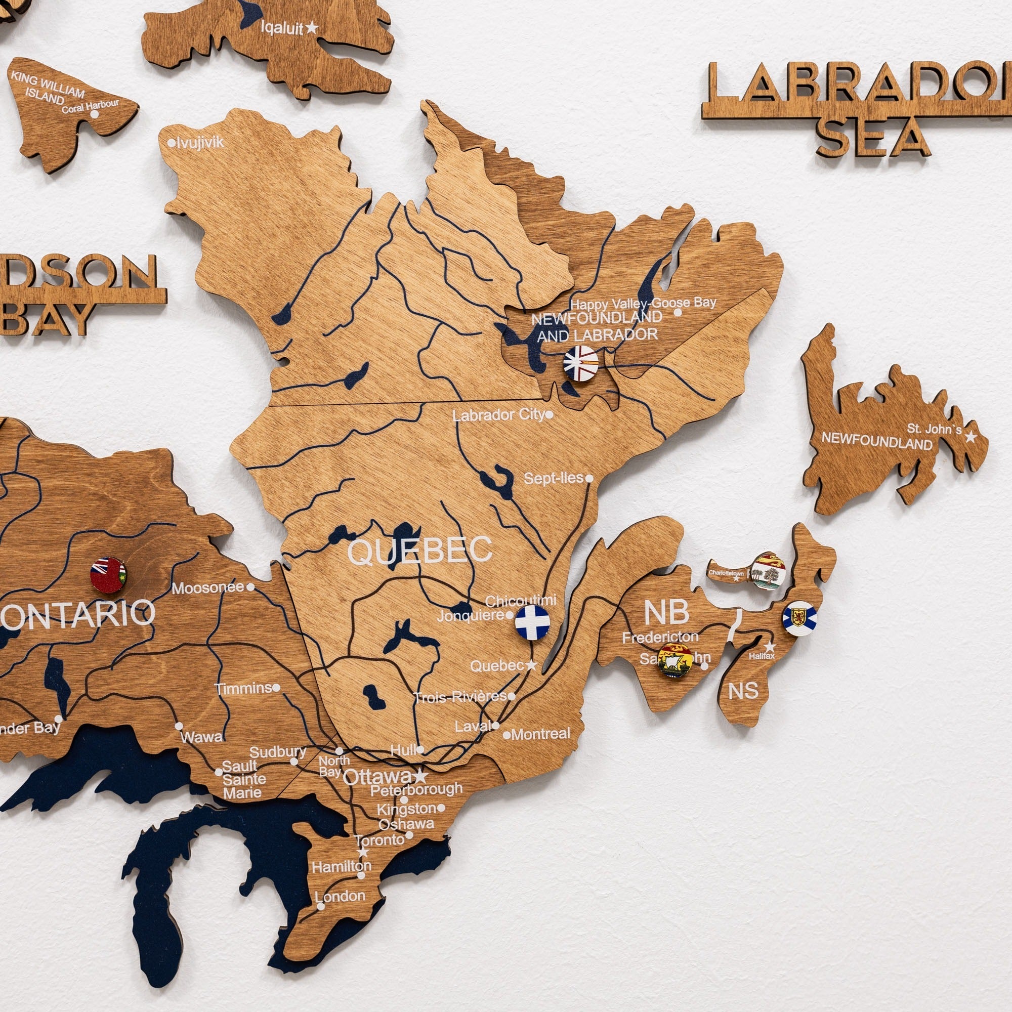 3D Wooden Map of Canada – Oak Finish Wall Art