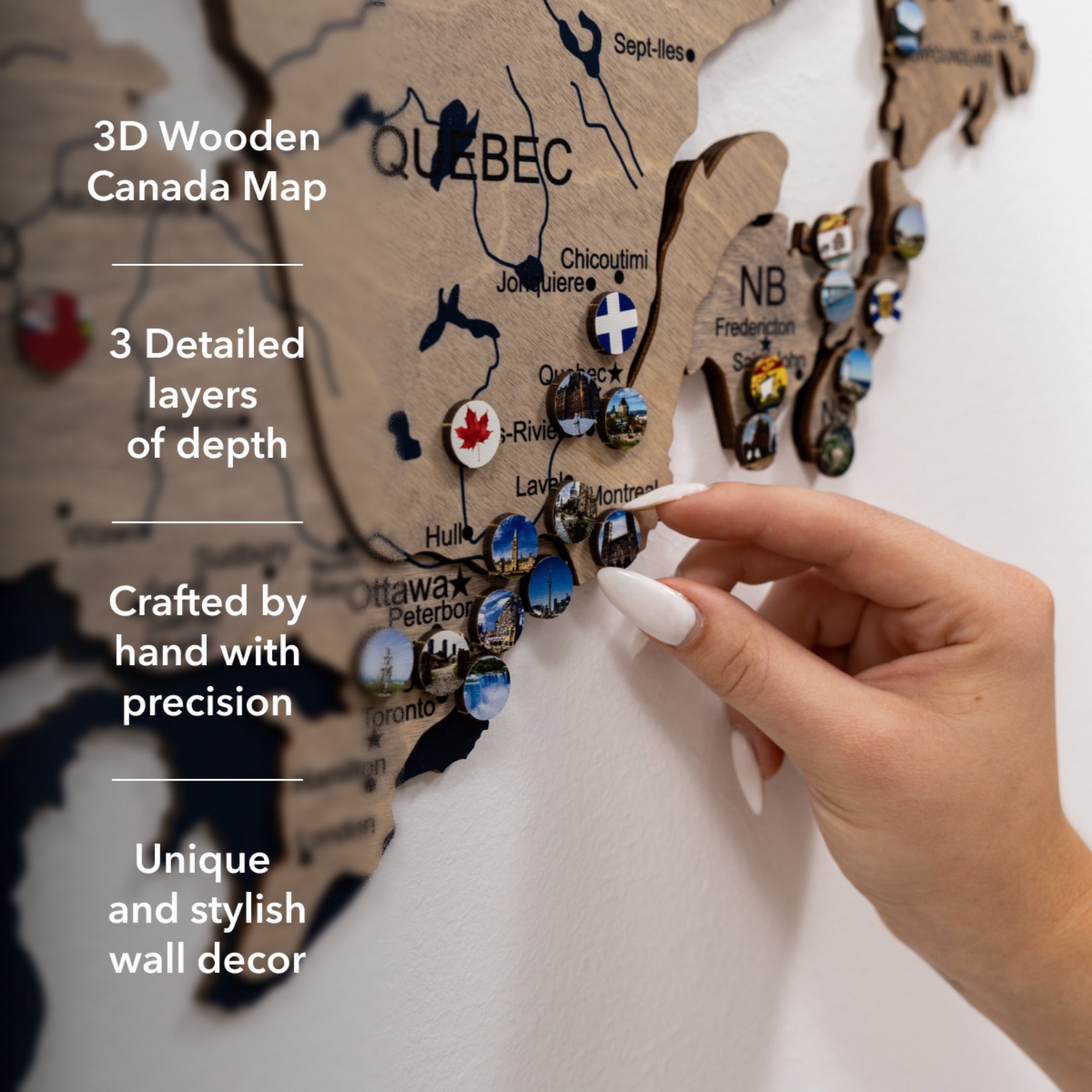 3D Wooden Map of Canada – Terra Wall Art Decor