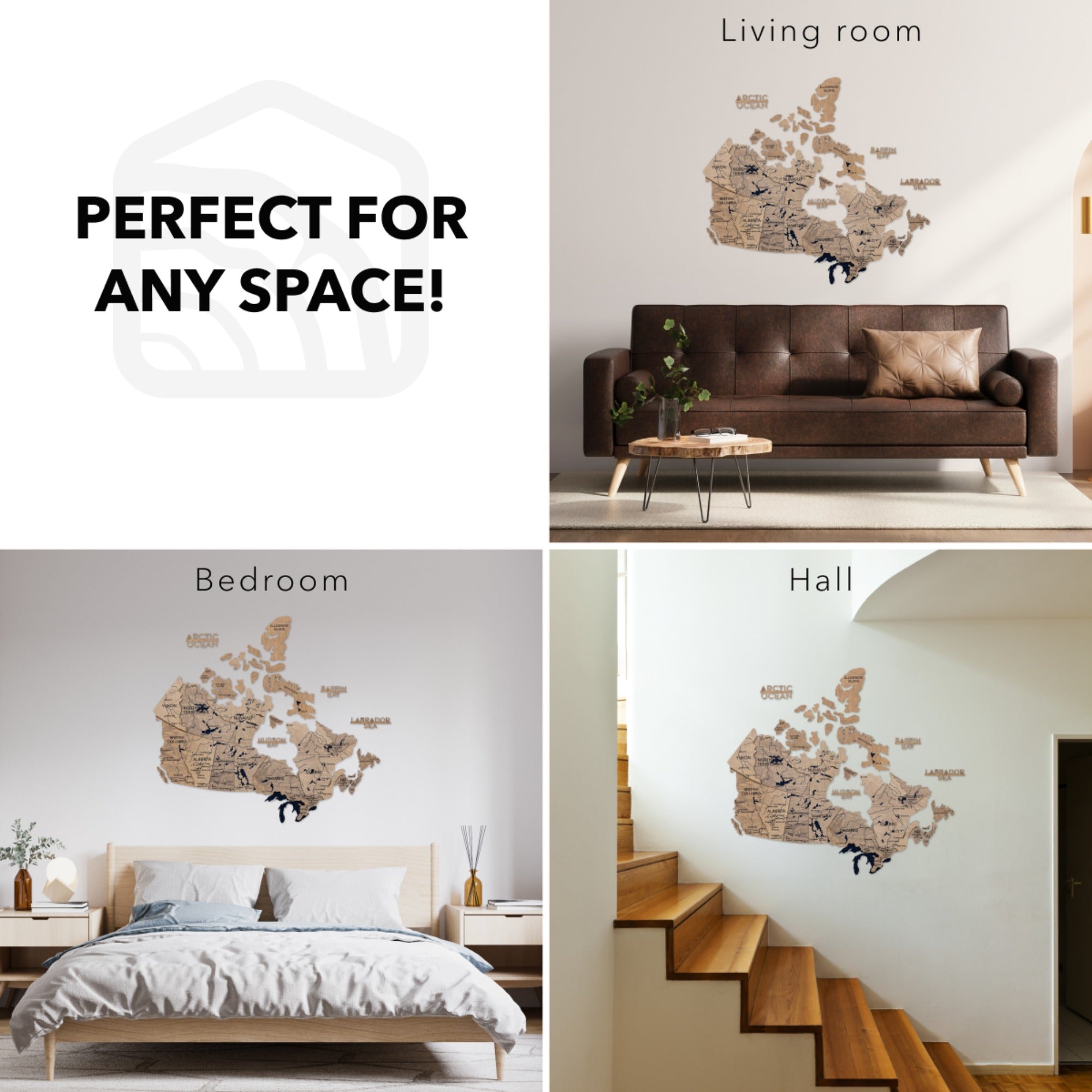 3D Wooden Map of Canada – Terra Wall Art Decor