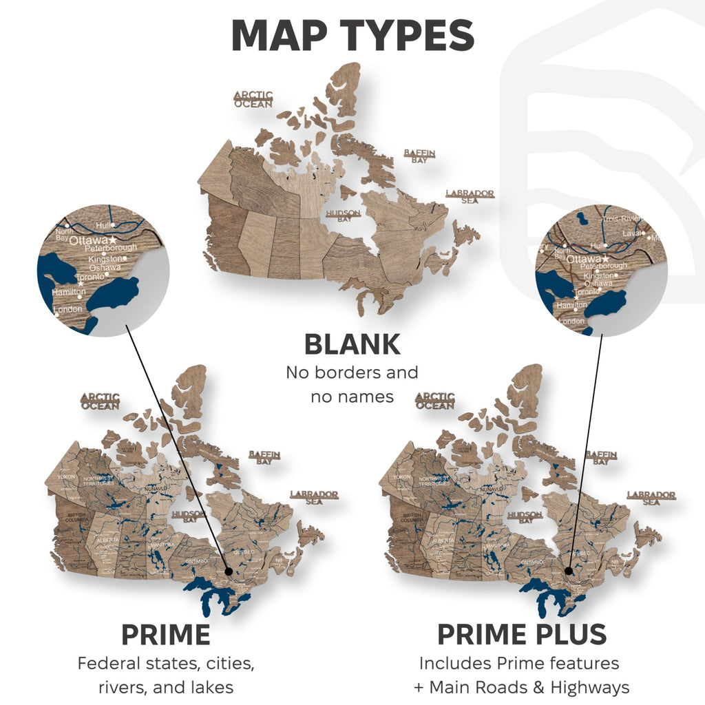 3D Wooden Map of Canada – Terra Wall Art Decor
