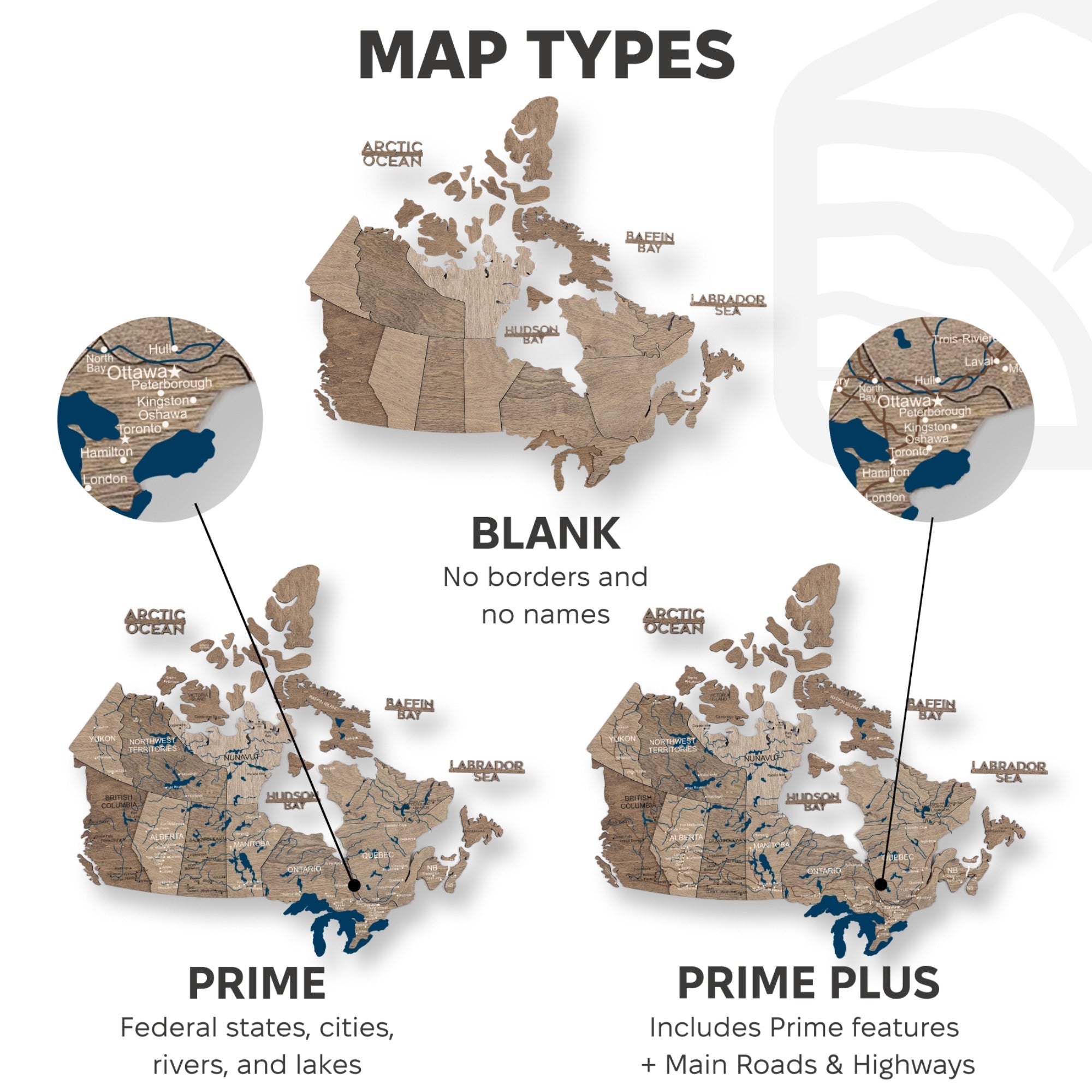 3D Wooden Map of Canada – Terra Wall Art Decor