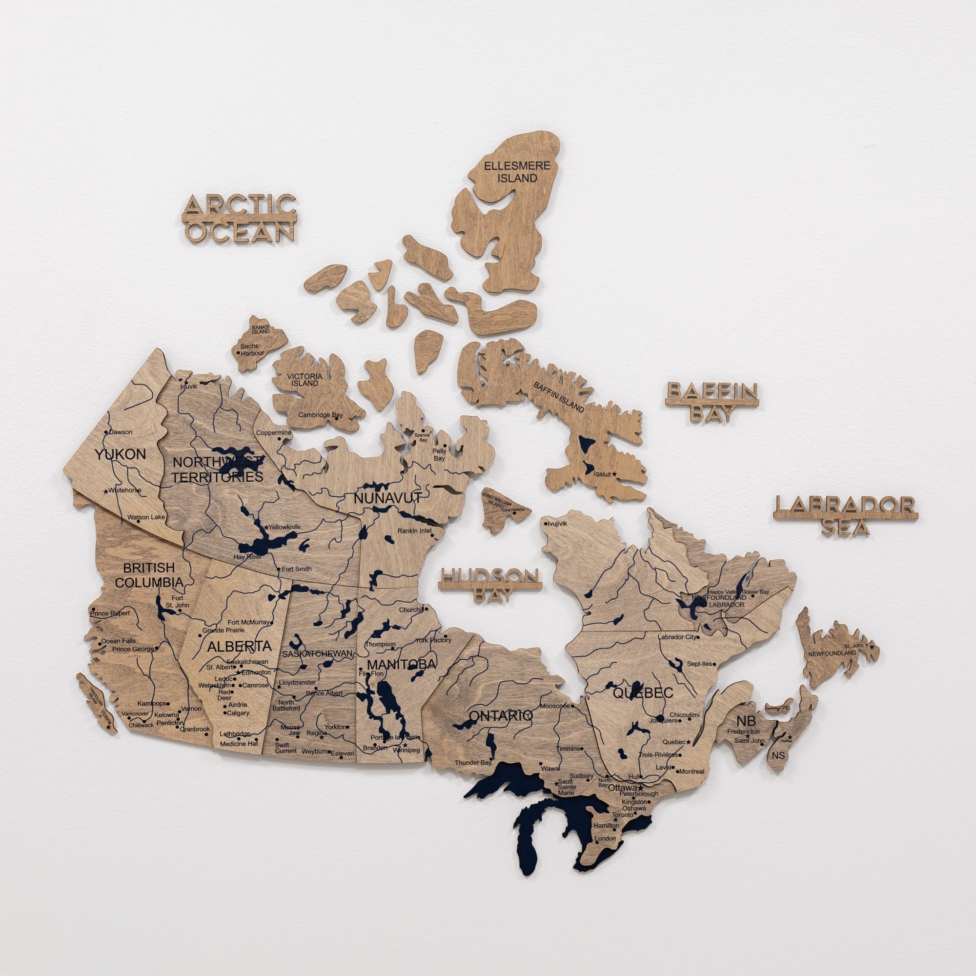 3D Wooden Map of Canada – Terra Wall Art Decor