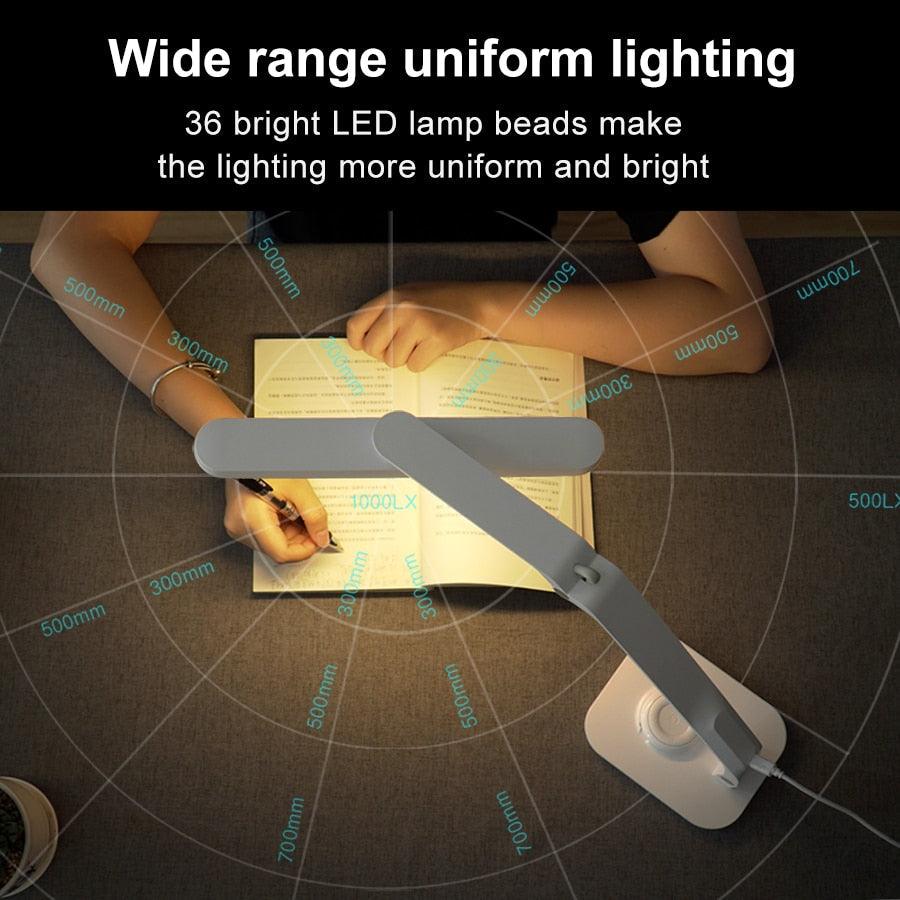 Remote Control LED Desk Lamp - Eye-Caring Dimmable Office Light - side view