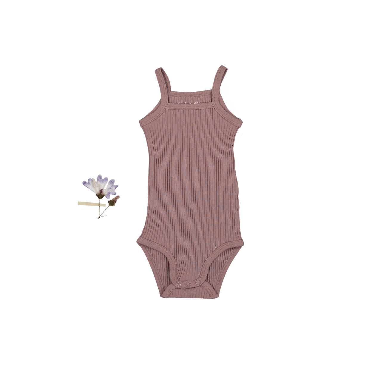 Ribbed Tank Onesie in Mink - Soft Cotton Baby