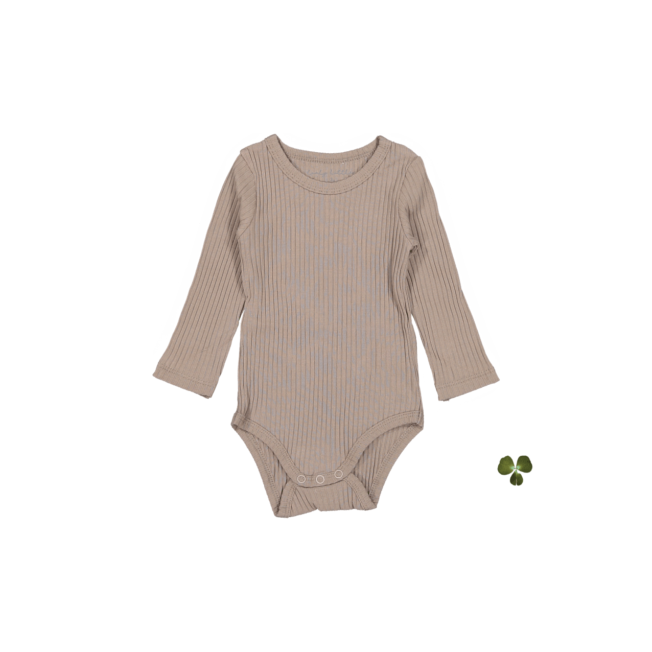 Long Sleeve Baby Onesie in Taupe - Soft Cotton