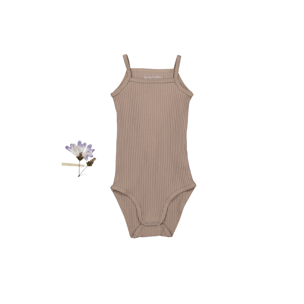 Ribbed Tank Onesie in Taupe - Soft Baby One-Piece