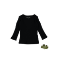 The Long Sleeve Tee - Black Ribbed