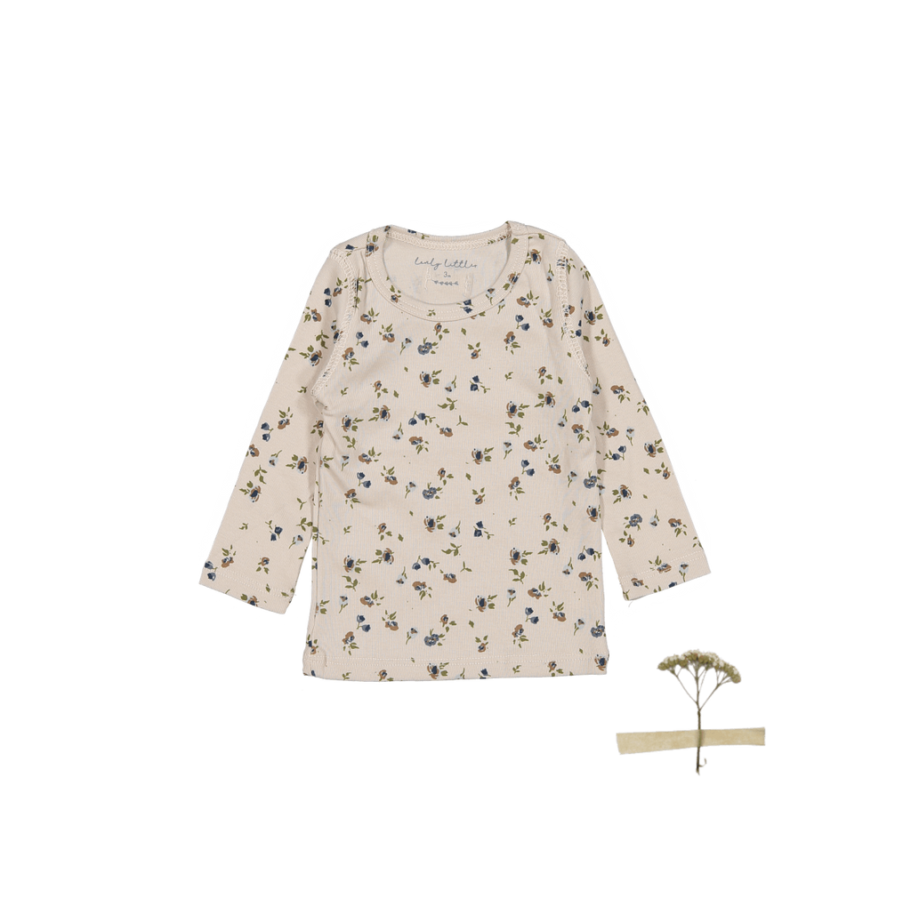 The Printed Long Sleeve Tee - Floral Sand