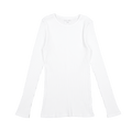 Women's Ribbed Long Sleeve Crew Neck Tee in Bone