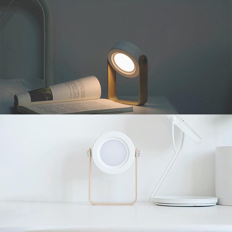 Portable Retractable LED Lantern Lamp with Wooden Handle