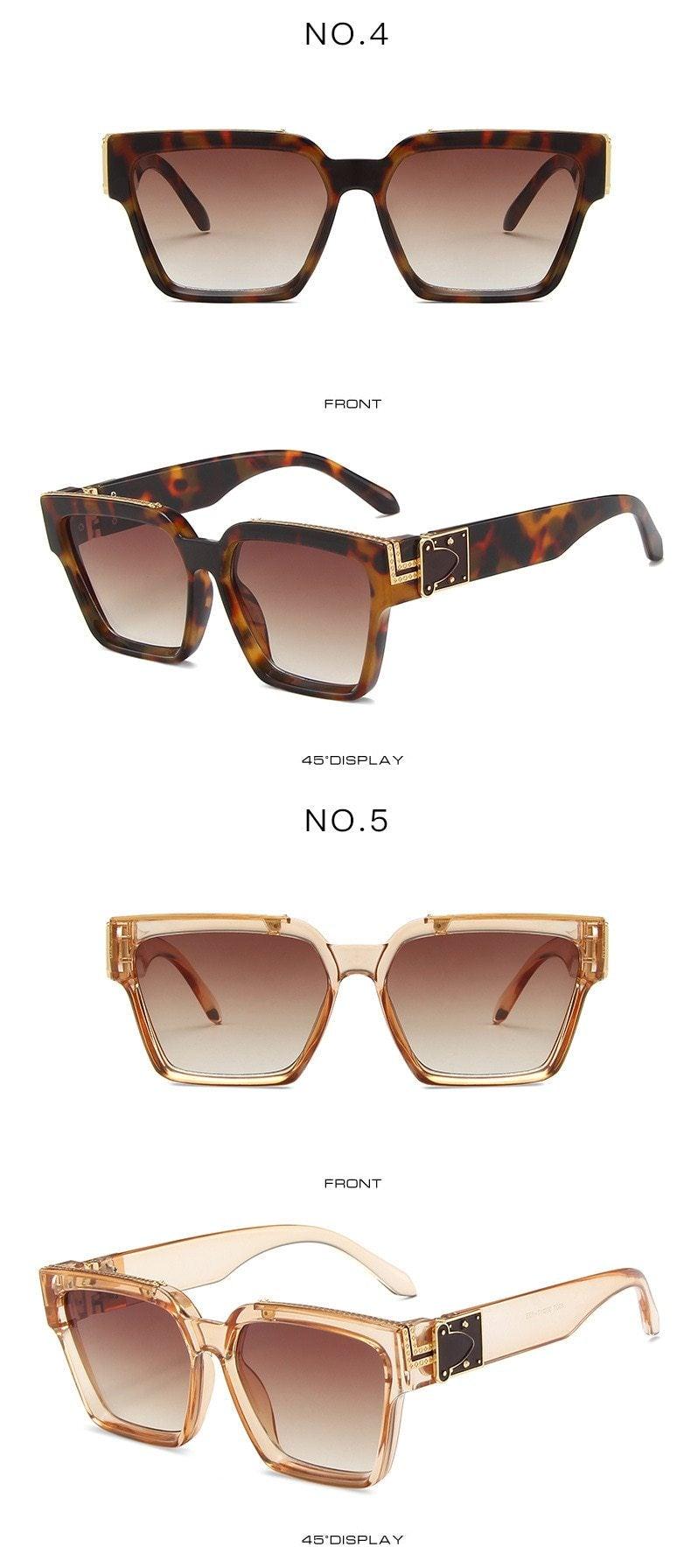 Retro Square Aviator Polarized Sunglasses UV400 Alloy Frame