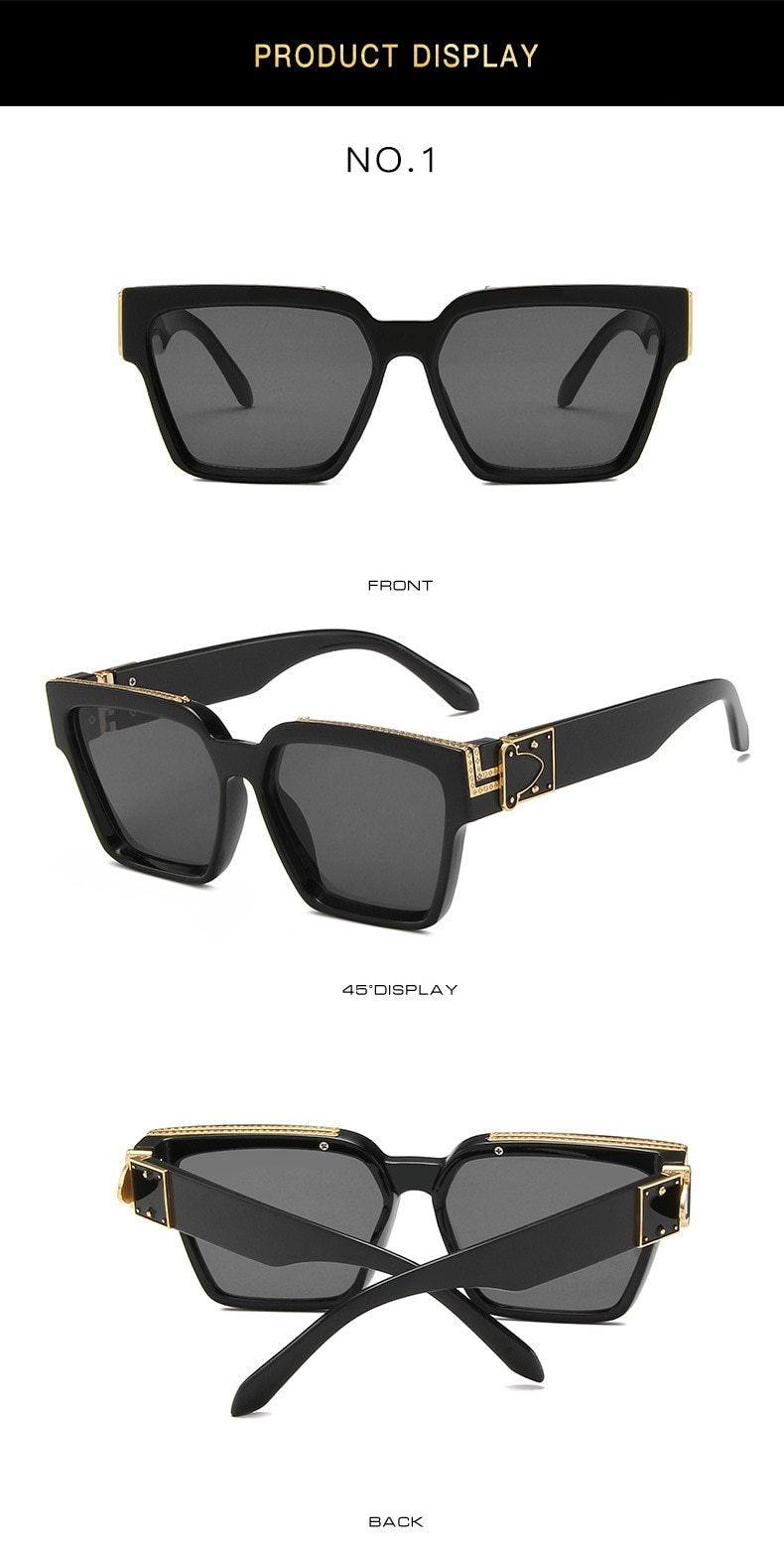 Retro Square Aviator Polarized Sunglasses UV400 Alloy Frame