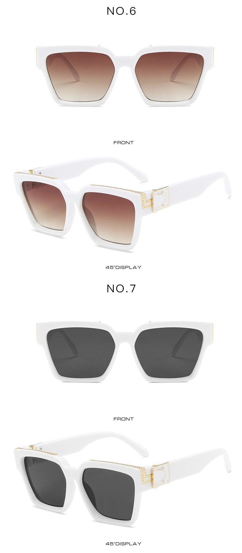 Retro Square Aviator Polarized Sunglasses UV400 Alloy Frame