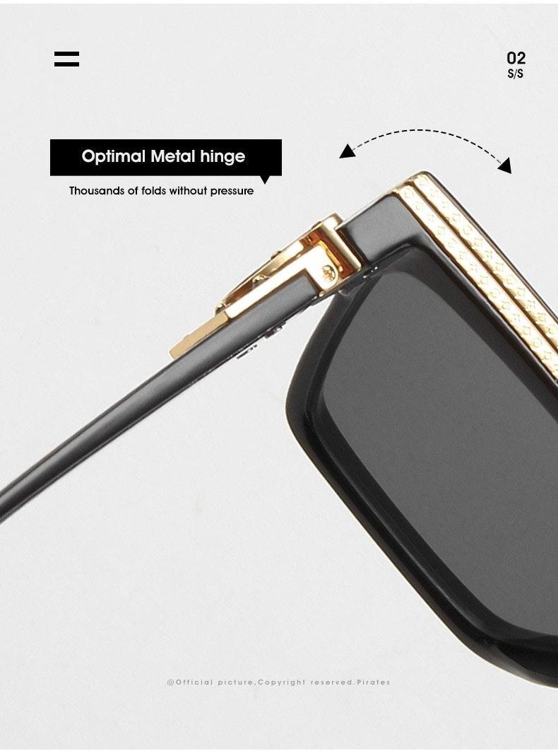 Retro Square Aviator Polarized Sunglasses UV400 Alloy Frame