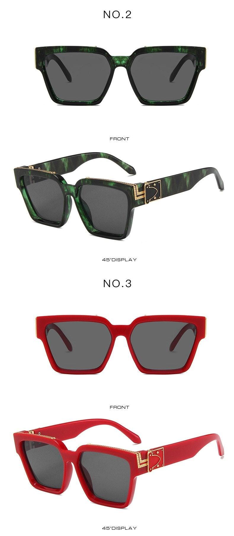 Retro Square Aviator Polarized Sunglasses UV400 Alloy Frame