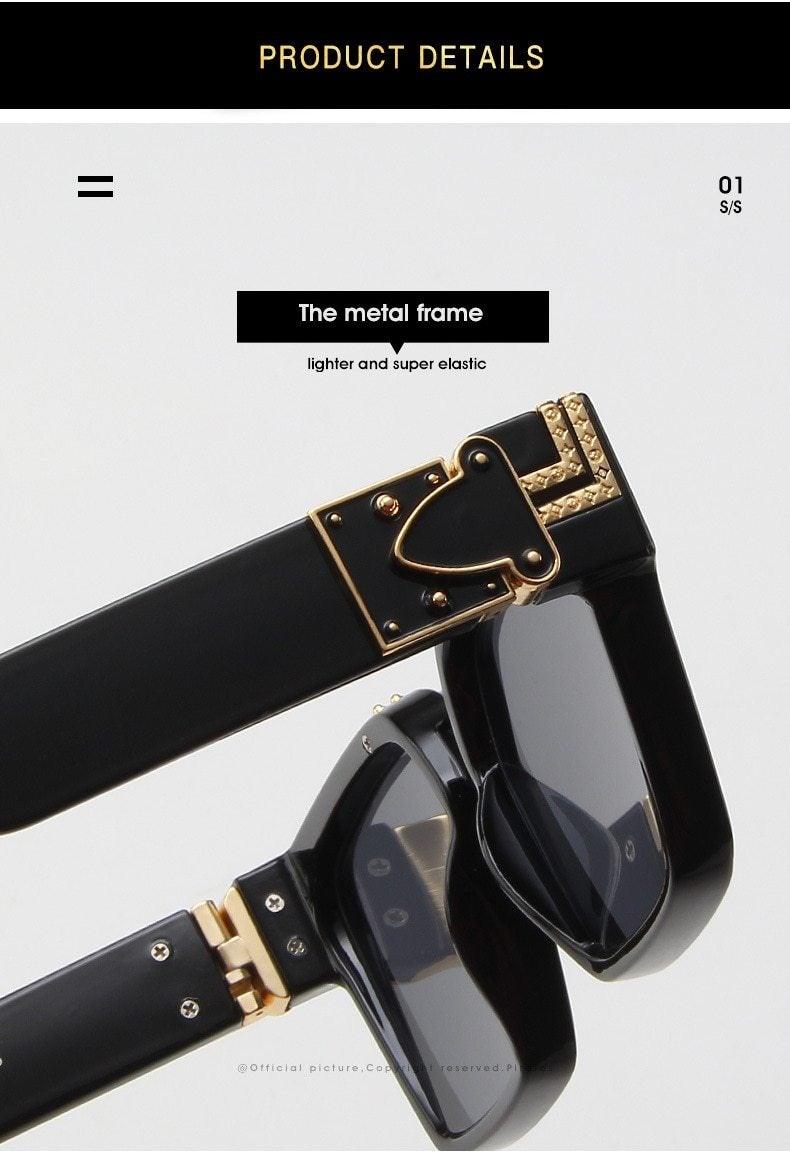 Retro Square Aviator Polarized Sunglasses UV400 Alloy Frame