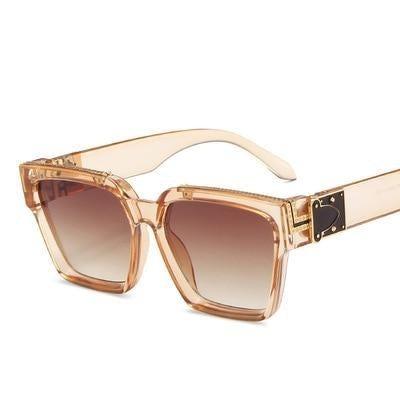 Retro Square Aviator Polarized Sunglasses UV400 Alloy Frame