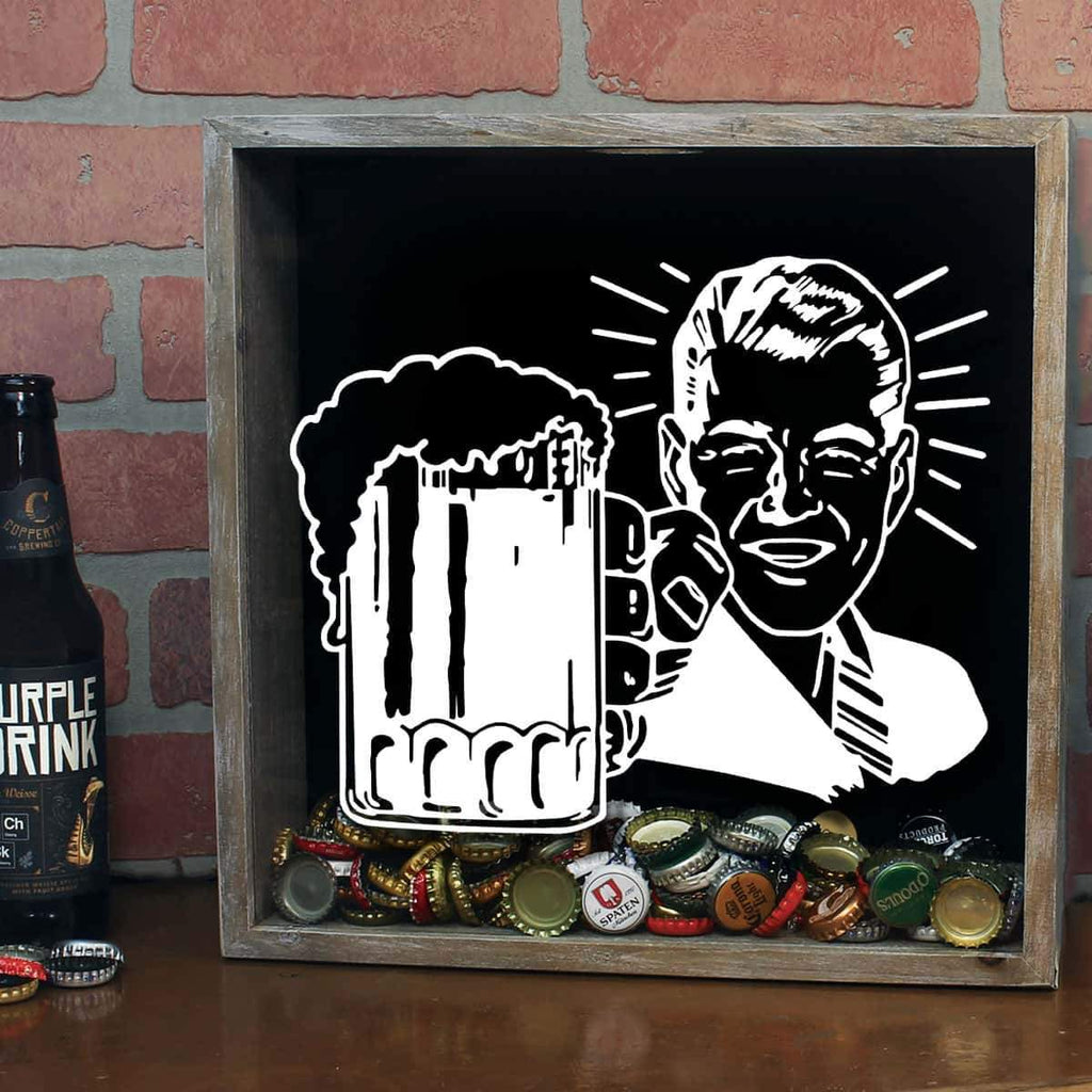 Retro Craft Beer Cap Shadow Box