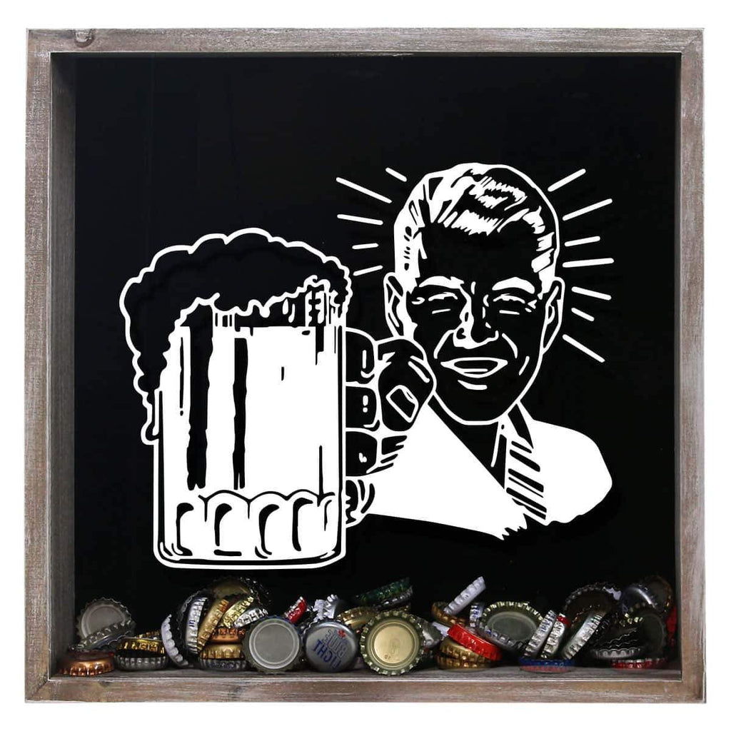 Retro Craft Beer Cap Shadow Box