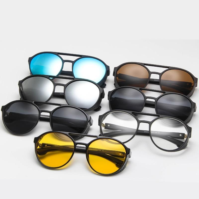 Round Polarized Sunglasses - Retro Double Bridge Frames