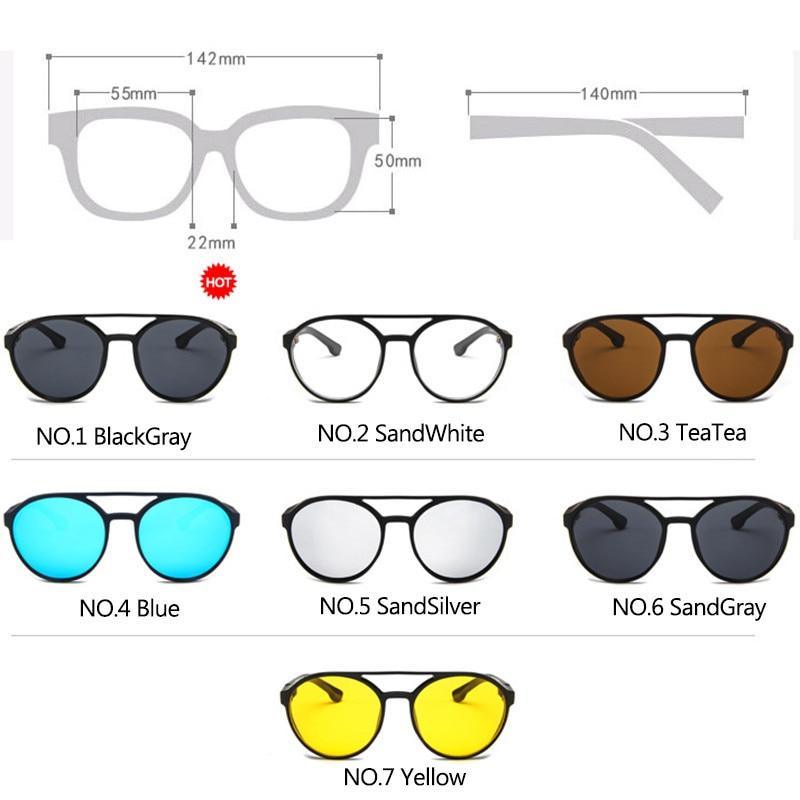 Round Polarized Sunglasses - Retro Double Bridge Frames
