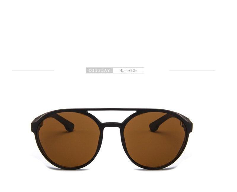Round Polarized Sunglasses - Retro Double Bridge Frames