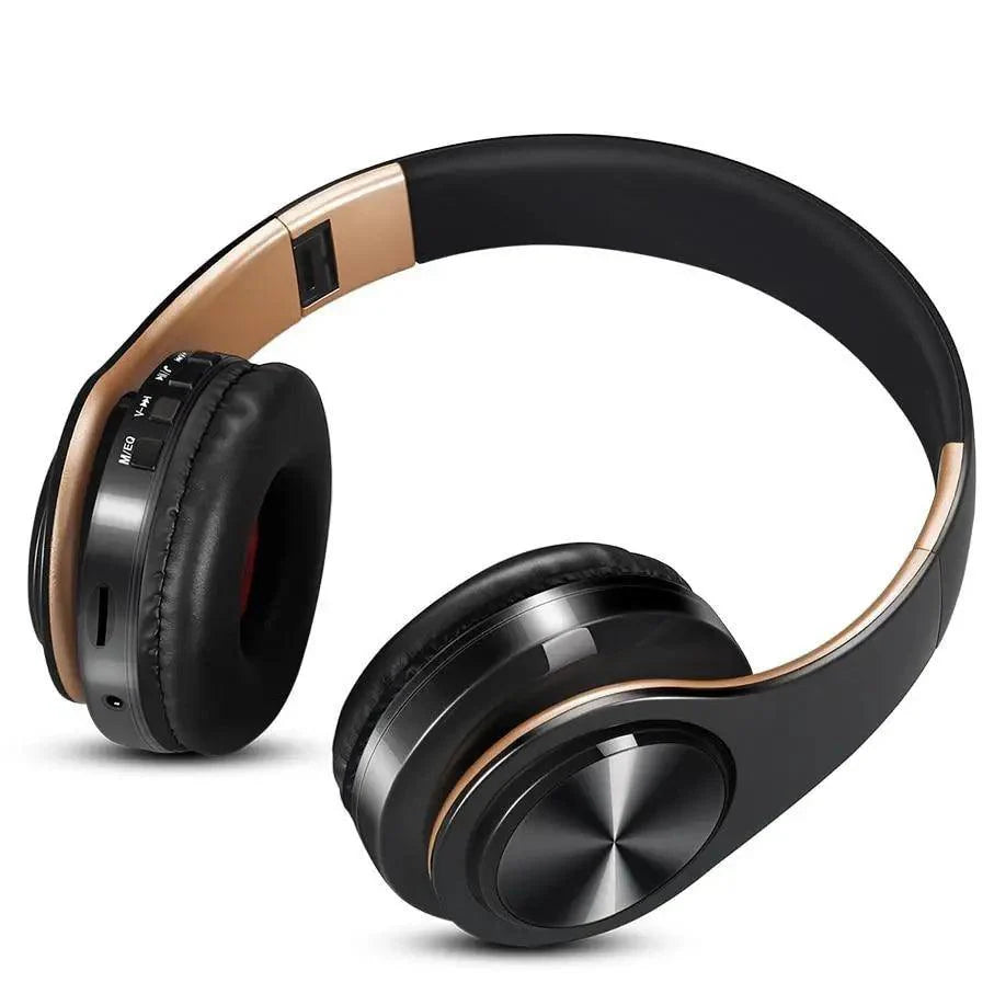 Retro Stereo Bluetooth Headphones with FM, SD Slot & Volume Control