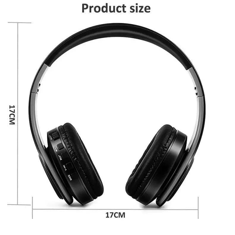 Retro Stereo Bluetooth Headphones with FM, SD Slot & Volume Control
