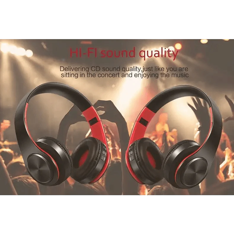 Retro Stereo Bluetooth Headphones with FM, SD Slot & Volume Control