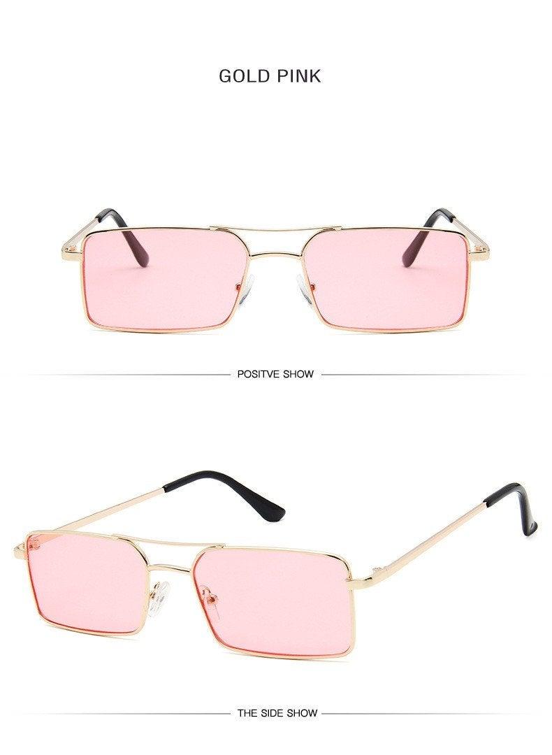 Retro Rectangle Sunglasses for Women Lightweight Vintage Style