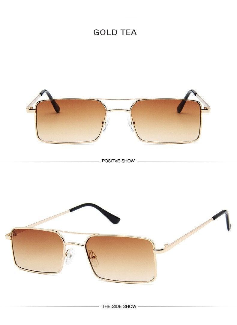 Retro Rectangle Sunglasses for Women Lightweight Vintage Style