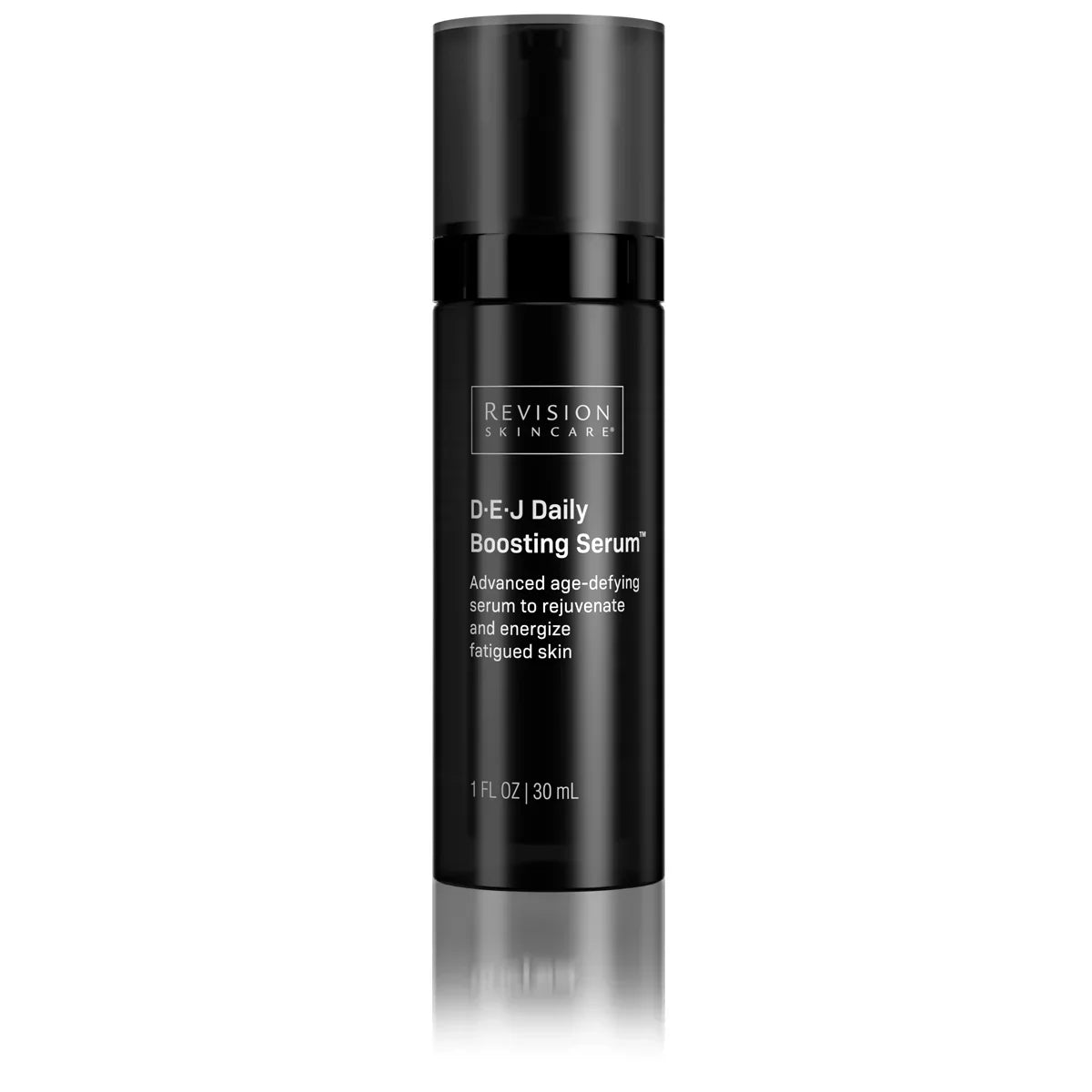 Revision Skincare D·E·J Daily Boosting Serum in a sleek black pump bottle