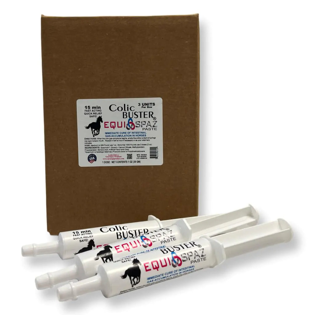 Equi-Spaz Horse Digestion Supplement to Immediately Cure Intestinal Gas Build-Up - Relieves Colic in 15 Minutes by Saratoga Veterinary Product (3 Pack)