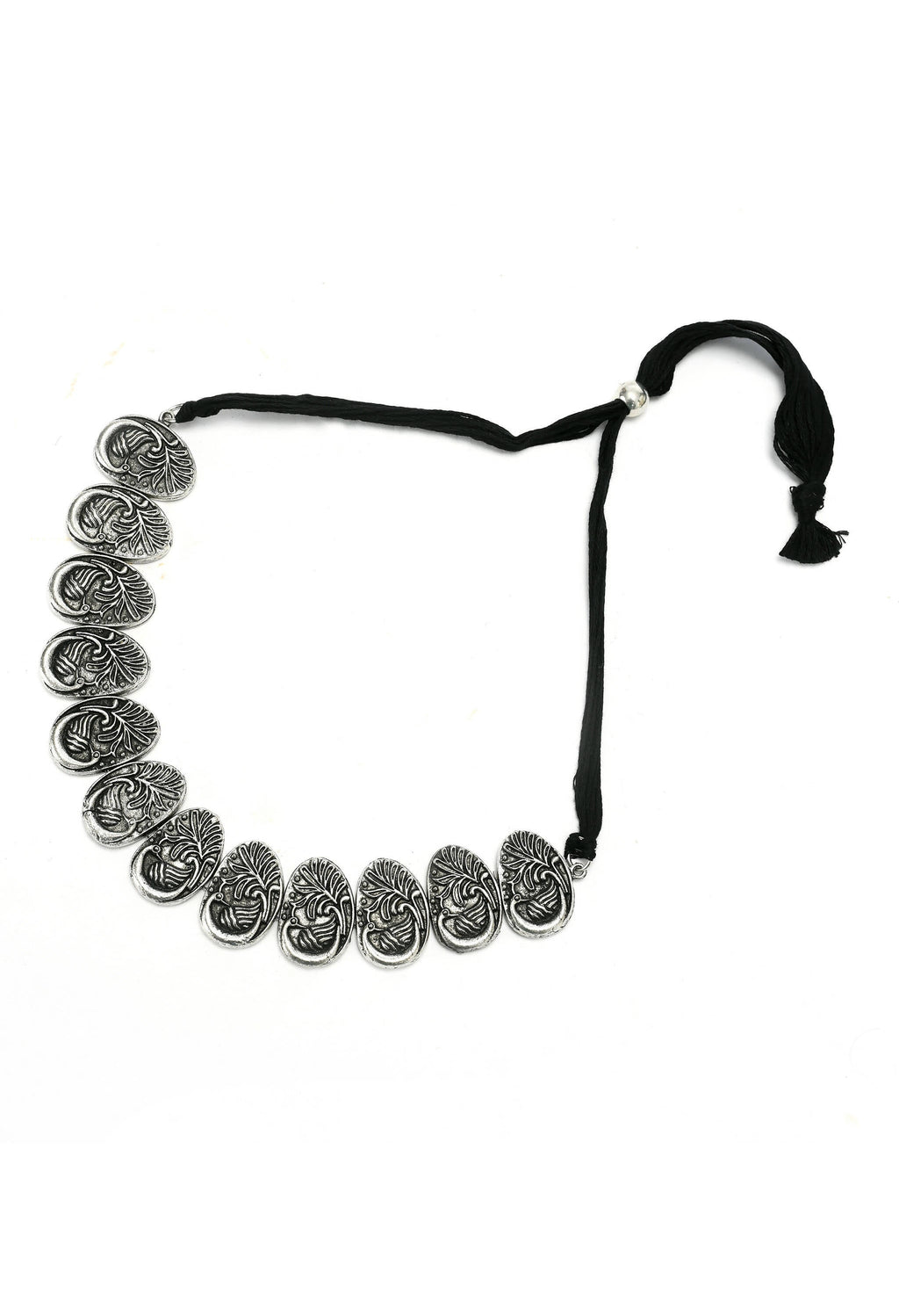 Oxidised Silver-Plated Brass Statement Choker Necklace